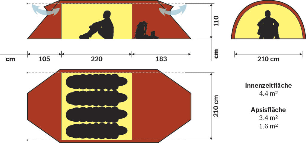 Hilleberg Keron 4 GT Tunnel tent sand 4 Persons - Transa.ch